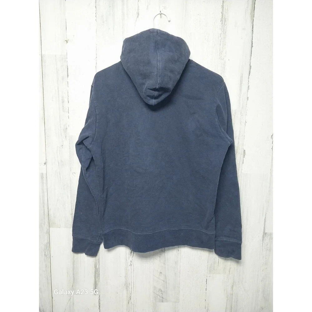 The North Face Hoodie Mens Small Blue Long Sleeve Pullover Sweatshirt Logo